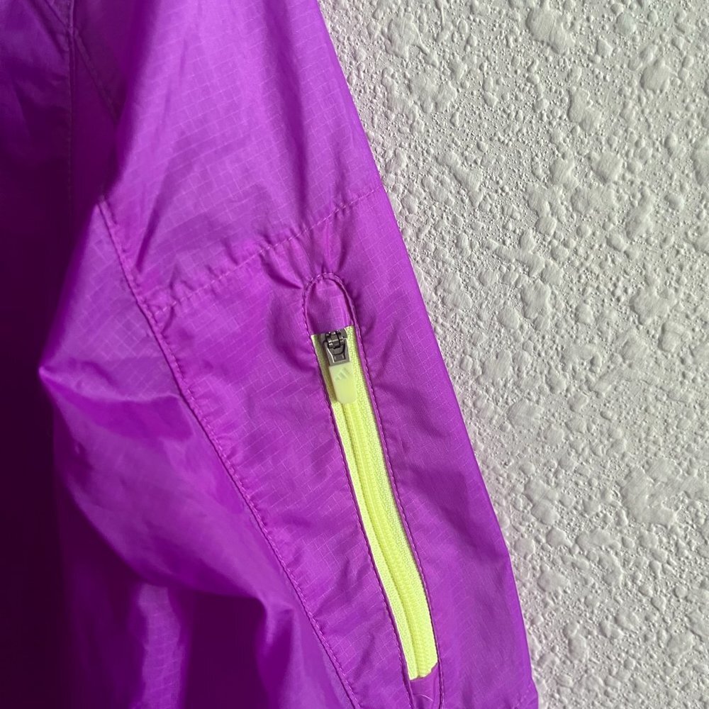 Adidas Women's Climaspeed Purple Full Zip Lightweight Running Windbreaker Size L - Picture 8 of 11